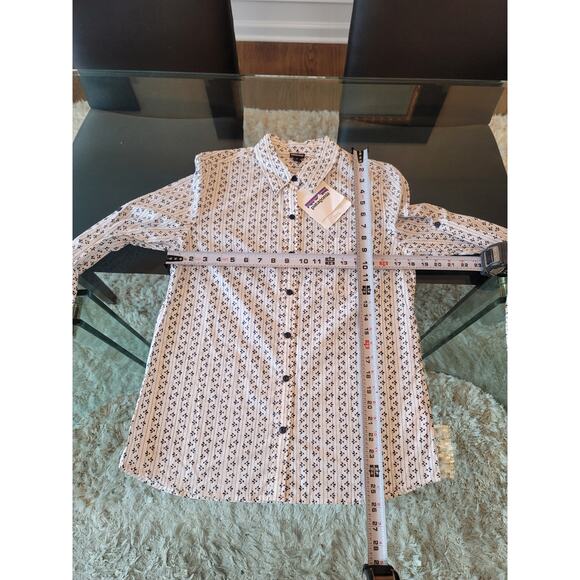Patagonia Button Up Shirt Women's Size 6 White Blue Organic Cotton Long Sleeve - Picture 15 of 15